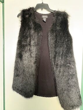 Black Faux Fur Vest